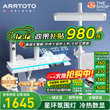 ARRTOTO官方恒温淋浴花洒套装全铜主体枪灰家用数显空气注入花洒全套喷头 6026-白色【四档冷热】花洒套装