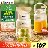 小熊（Bear）榨汁机 家用便携式榨汁杯 无线充电果汁机 户外随行杯大容量吨吨杯 碎冰小型水果榨汁桶LLJ-G05H5