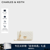 CHARLES&KEITH经典菱格链条小方单肩斜挎包包女包生日礼物新年礼物CK2-70160131 Cream奶白色 小包