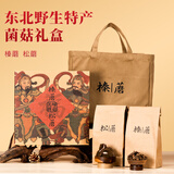 甄菌子东北野生榛蘑松蘑菌菇礼盒500g 特产干货红蘑伴手礼年货送礼长辈