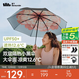 蕉下（beneunder）防紫外线遮阳伞三折双层黑胶晴雨伞防晒伞BM664花椿