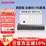 锐捷（Ruijie）家用全屋wifi6路由器千兆双频3000M 企业级ac+ap 1拖8面板套装RG-EG210G-P-E V2+RG-EAP162(E)*8