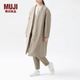 MUJI MUJI 女式 不易沾水尼龙 复合 无领大衣 BD02CC2A 长款外套 浅棕色 M