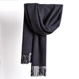 故事佳人纯色羊毛围巾女搭披肩秋冬季两用欧美长款围脖 6号深灰