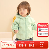 巴拉巴拉宝宝羽绒服男童童装婴儿秋冬女童外套轻薄舒适时尚萌趣潮 粉绿-小熊压胶-白鸭绒 90 （充绒量30g）