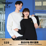 BOY LONDON【秋日极简】秋季情侣款提花潮牌无帽圆领卫衣N03029 黑色 XL