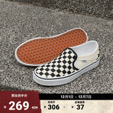 VANS范斯官方 Asher黑白棋盘格夏日一脚蹬女鞋帆布鞋 黑色黑白棋盘格(女款) 38