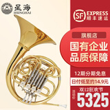 星海（XINGHAI INSTRUMENT）圆号西洋乐器降B调喇叭口可拆卸圆号四按键降B/F双排圆号 XFH-300型号(双排圆号+双号嘴)
