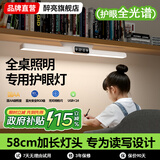 醉亮LED台灯学习专用磁吸灯酷毙灯护眼宿舍免打孔厨柜灯大学生书桌床 高清数显时钟丨58cm丨6000超长续航丨自然舒适光