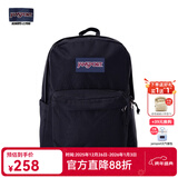 JANSPORT杰斯伯书包轻便双肩包男女旅行包简约背包电脑包学生校园 4QUE008爵士黑-侧袋+隔层
