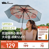 蕉下（beneunder）太阳伞防紫外线夏季遮阳伞晴雨两用伞双层三折防晒伞防晒小黑伞 【经典大花】花椿
