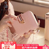 金狐狸（FOXER）牛皮女士钱包大容量短款卡包钱票夹手拿包零钱包圣诞节礼物送女友