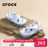 卡骆驰（CROCS）洞洞鞋贝雅卡骆班轻便耐磨一脚蹬休闲鞋|205089 白/深蓝-126 39 (240mm)
