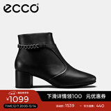 爱步（ECCO）【明星同款】靴子女 冬季保暖切尔西女靴粗跟皮靴 型塑290933 HL 黑色29093301001 36