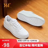 361°运动男鞋秋冬季学生复古厚底增高小白休闲板鞋子男672426615-1