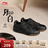 李宁月白2.0丨板鞋男鞋小黑鞋撞色透气舒适经典休闲鞋AGCU275