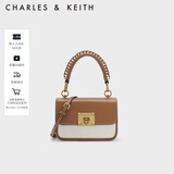 CHARLES&KEITH复古编织拎手提包斜挎包单肩包包女包生日新年礼物CK2-50781528 Multi综合色 S