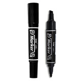 BUNKI记号笔油性大头笔马克笔双头物流玻璃钢材纸箱防水不可擦 10支 黑色