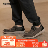 斯凯奇（Skechers）男鞋秋季一脚蹬帆布鞋商务通勤休闲软底板鞋66387