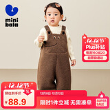 迷你巴拉男女童秋冬新品可爱护肚宝宝加绒背带裤子