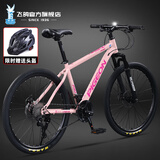 飞鸽（FG FLYING PIGEON）山地自行车成人男女变速山地车青少年中小学生车越野户外骑行单车 【高碳钢】G8002代-辐条轮-粉色 24寸轮组（适合145-170cm） 21速入门版