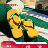 havaianas哈唯纳Brasil Logo巴西元素夹脚人字拖夏情侣拖鞋 1740-流行黄色 41-42 巴西码