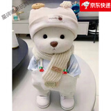 史泰萌（ShiTaiMeng）手工关节泰迪熊公仔毛绒玩具布娃娃抱抱熊玩偶女孩圣诞节生日礼物 网红五件套+白熊 【30cm】纸盒装+透明礼袋