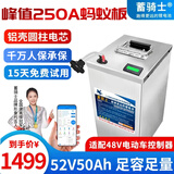 蓄骑士电动车锂电池外卖锂电池60v电瓶三轮三元锂磷酸铁锂电摩托车专用 铁锂52v50ah【蚂蚁板250a】适配48v