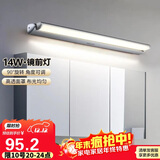 德力西（DELIXI）LED镜前灯 卫生间镜柜灯浴室柜灯防水雾壁灯化妆灯14W暖白光