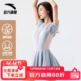安踏（ANTA）小蛮腰泳衣女士连衣裙式成人保守泳装修身显瘦遮肉弹力温泉泳衣XL
