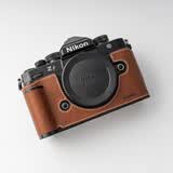 VUEFOTO适用于Nikon ZF真皮保护套尼康ZF手柄保护套相机包皮套底座壳纯手工缝制头层牛皮背带斜挎肩带配件 ZF咖啡色手柄真皮保护套