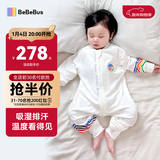 bebebus婴儿睡袋春秋冬儿童恒温分腿连体睡衣宝宝四季通用防踢被双层L码