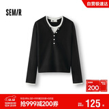 森马（Semir）陈都灵|针织衫女冬含5.9%羊绒发热抗静电修身打底衫109725107001