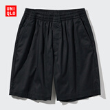优衣库男装女装弹力松紧短裤/休闲运动中裤/起居裤/可外穿476081 464822/09黑色 S