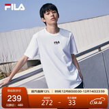 FILA斐乐官方短袖T恤男2025年夏季时尚纯棉圆领透气男士运动t恤针织衫