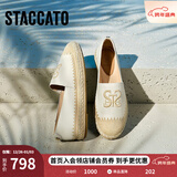 思加图2025新款大麦鞋复古渔夫鞋平底鞋浅口单鞋女鞋9UA13AA5 浅米 35