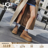 UGG秋季女士时尚舒适圆头保暖厚底休闲经典迷你短靴雪地靴1168170 CHE | 栗色 43