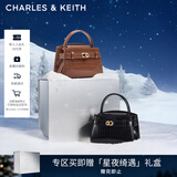 CHARLES&KEITH鳄鱼纹凯莉包手提斜挎婚包包女包生日礼物新年礼物CK2-50270880-1 Black黑色 S
