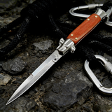 赫瓦达折叠刀意大利黑手AKC户外战术侧跳折叠刀野外生存刀随身防身刀 黑手党ACK-折叠刀-白刃【红木柄】