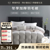 源生活 防钻绒 100%白鸭毛羽毛被子被芯 四季双人羽毛 200*230cm 灰色 