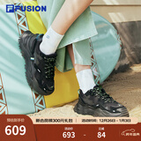 FILA FUSION斐乐女鞋BIANCO老爹鞋季新款硬糖鞋休闲鞋厚底运动鞋女 黑色-BK 38