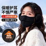 JAJALIN毛绒口罩女士秋冬季加绒保暖东北玩雪户外防风护耳面罩耳罩男