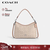 蔻驰（COACH）【品牌直供】女士LAUREL中号手提单肩斜挎流浪包沙黄色CV975