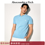 Abercrombie & Fitch【经典POLO】小麋鹿图案男装25夏季美式通勤短袖T恤 天蓝色 XS (170/84A)