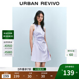 UR2025春季新款女摩登气质褶皱收腰显瘦无袖连衣裙UYY750030 淡紫 S
