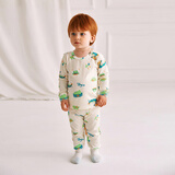 小猪大卫 PECODAVID秋内衣套装男童女宝宝可爱印花秋衣秋裤无骨贴身内衣套 仲夏端午 100