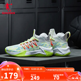 乔丹QIAODAN篮球鞋男鞋破影中帮战靴秋季耐磨减震密网学生球鞋 白色萤黄 42