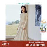 茵曼（INMAN）2025秋冬女装新款灯芯绒连衣裙新品长袖休闲针织礼服中长裙子 淡香杏-18348357H1 XL