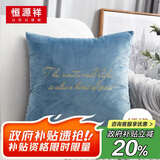 恒源祥 抱枕套简约字母绣花靠垫 办公室沙发汽车抱枕靠枕套 45*45cm