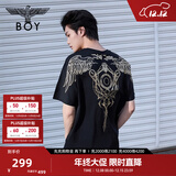 BOY LONDON【暗黑罗盘】夏情侣款短袖权杖印花炸街潮牌T恤N01906 N0103902 XL